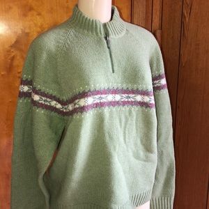 NWT WOOLRICH Fair Isle Wool/Fleece Sweater Sz L
